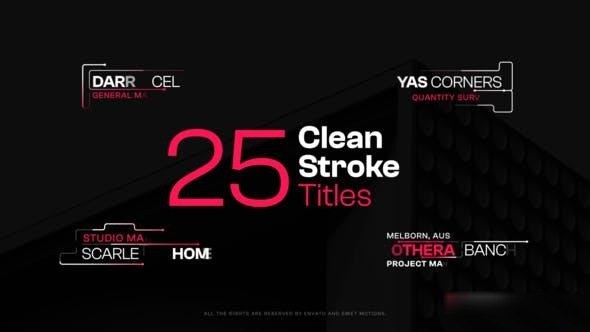 Videohive Clean Stroke Titles Titles template preview