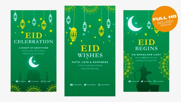 Videohive Eid Mubarak Intro 4 in 1 Ramadan template preview