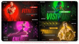 Videohive Burn Your Energy Fitness Project Video Displays template preview