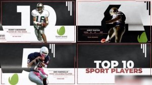Videohive Top 10 Sports Player Openers template preview
