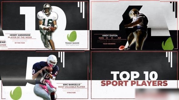 Videohive Top 10 Sports Player Openers template preview