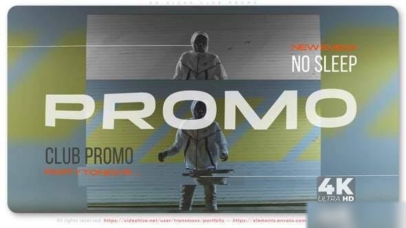 Videohive No Sleep | Club Promo Openers template preview