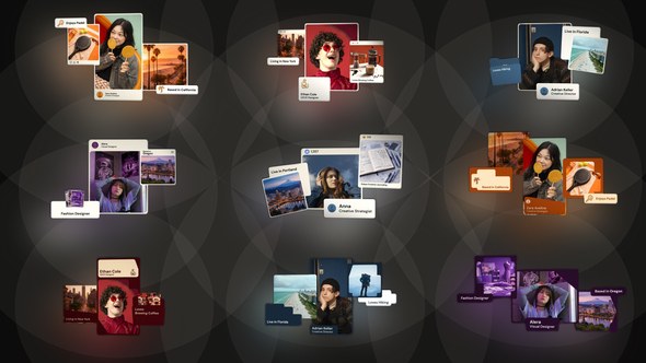 Floating Name Card Elements template preview