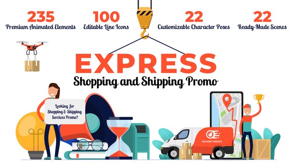 Videohive Express Shopping & Shipping Promo Product Promo template preview