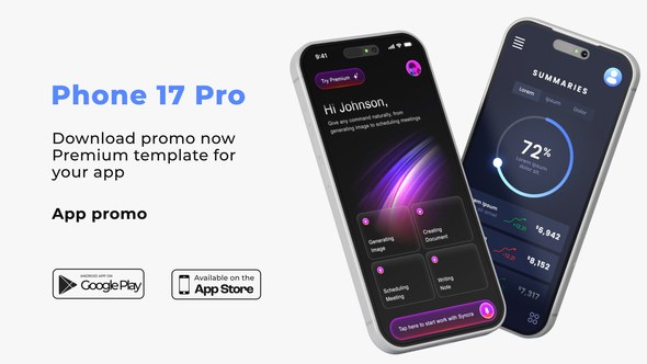 Videohive Phone 17 Pro Max Mockup | App promo Product Promo template preview