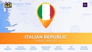 Videohive Italy Map - Italian Republic Travel Map Video Displays template preview