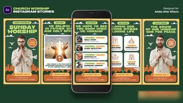 Videohive Church Worship Instagram Stories 46729018 Openers template preview