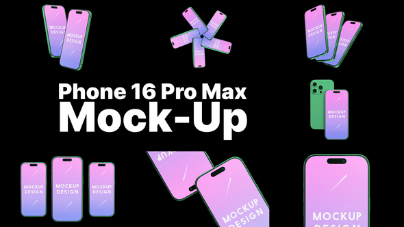 Videohive Phone 16 Pro Mockup Pack Product Promo template preview