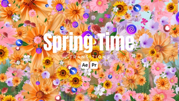 Videohive Spring Time Transitions Elements template preview