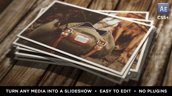 Videohive Instant Photo Stack Video Displays template preview