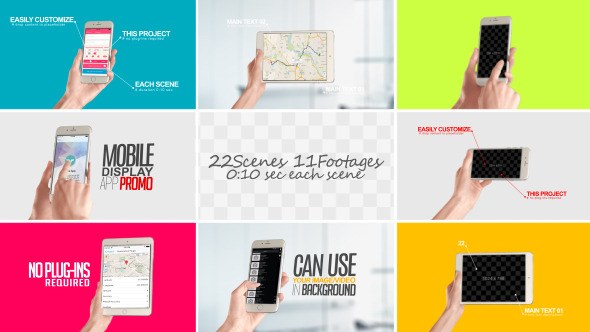 Mobile Display For App Promo Video Displays template preview
