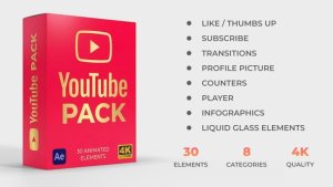 YouTube Channel Graphics Pack Elements template preview