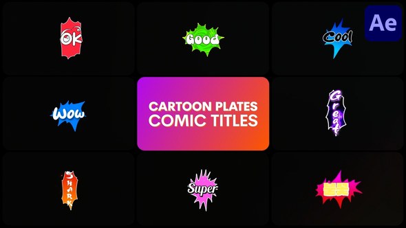 Videohive Cartoon Plates Comic Titles | After Effects Titles template preview