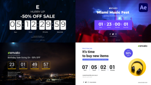 Videohive Timer Typography Titles Elements template preview
