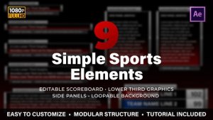 Simple Sports Elements Kit Video Displays template preview