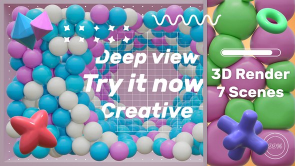 Videohive 3D Shapes Typography Titles template preview