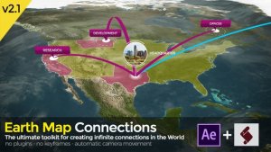 Videohive Earth Map Connections V2.1 Video Displays template preview