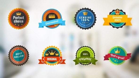 Videohive 8 Badges 47602533 Titles template preview