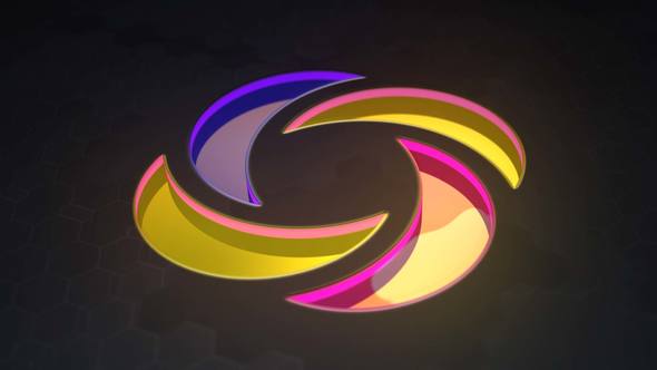 Videohive 3D Neon Glass Logo Reveal Logo Stings template preview