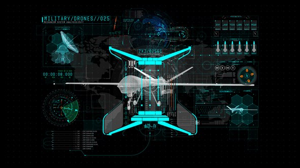 Videohive HUD Info Miltary Drone Elements template preview