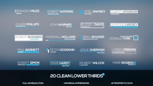 Clean Lower Thirds Video Displays template preview