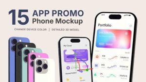 App Promo Phone Mockup Video Displays template preview