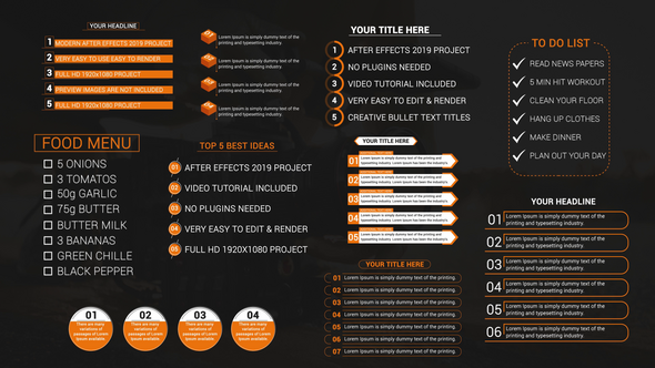 Videohive Corporate Text Lists Titles template preview
