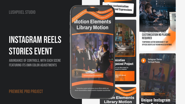 Instagram Reel Vertical Mogrt Premiere Pro template preview
