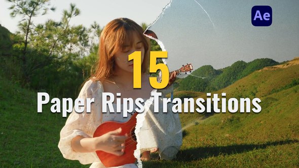 Videohive 15 Paper Rips & Folds Transitions Broadcast-packages template preview