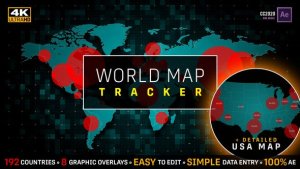 COVID-19 Coronavirus Pandemic Tracker | World Map & USA Map Population Video Displays template preview
