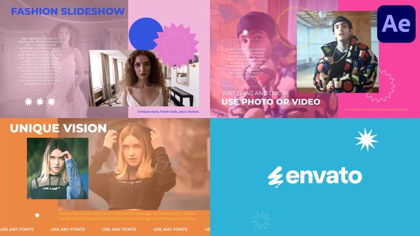Videohive Colorful Fashion Slides for After Effects Openers template preview