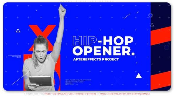 Videohive Hip Hop Typo Opener Video Displays template preview