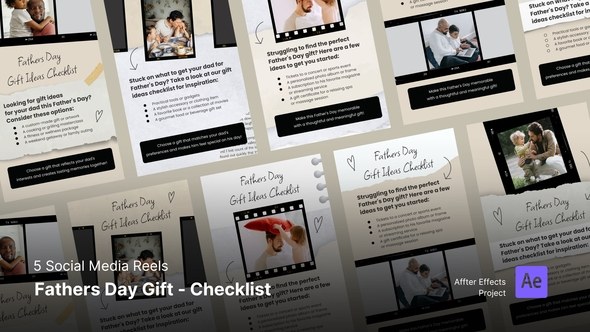 Videohive Social Media Reels - Fathers Day Gift Checklist Product Promo template preview