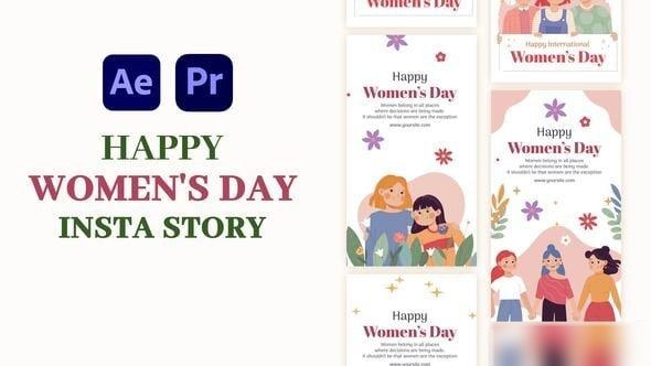 Videohive Happy Women Day Instagram Story Elements template preview