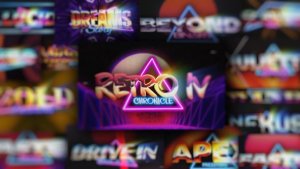 80s Retro Synthwave Neon Text Openers Pack |  250 Cyberpunk VHS Nostalgia Title Animation Effects Titles template preview