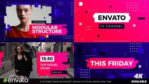 Active Glitch Broadcast Package Video Displays template preview