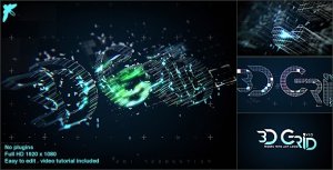 Videohive 3D Grid Logo Logo Stings template preview