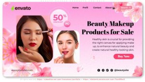 Videohive Beauty Makeup Products for Sale Product Promo template preview