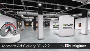Modern Art Gallery 3D v2.2 Video Displays template preview