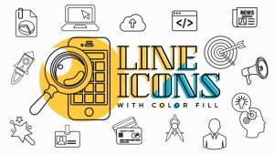 Business Line Icons Video Displays template preview