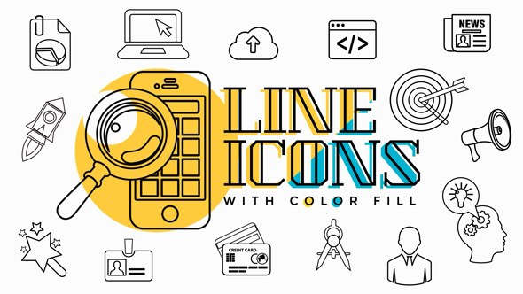 Business Line Icons Video Displays template preview