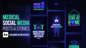 Videohive Medical Social Media Posts & Stories Ae Product Promo template preview