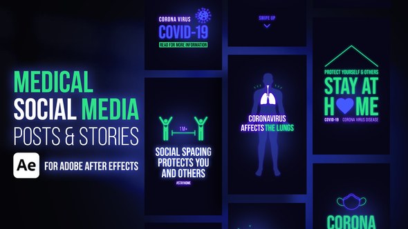 Videohive Medical Social Media Posts & Stories Ae Product Promo template preview