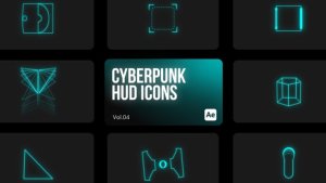 Videohive Cyberpunk HUD Icons 04 for After Effects Elements template preview