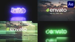 Videohive Glitch Neon Logo for After Effects Logo Stings template preview