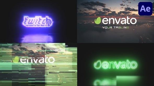 Videohive Glitch Neon Logo for After Effects Logo Stings template preview
