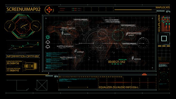 Videohive HUD700 Screen MAP2 Elements template preview