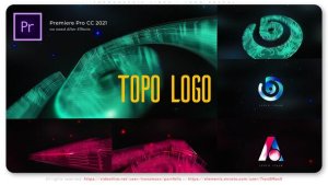 Topographic Lines Logo Reveal Premiere Pro template preview