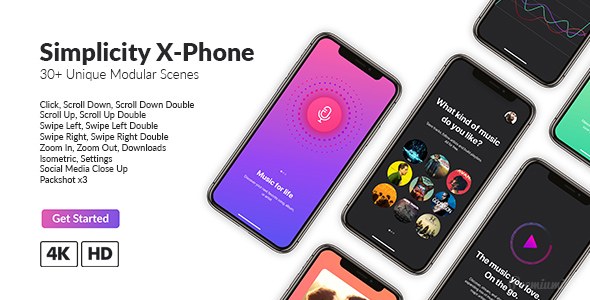 Simplicity X-Phone Promo Video Displays template preview