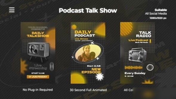 Videohive Podcast Talk Show Openers template preview